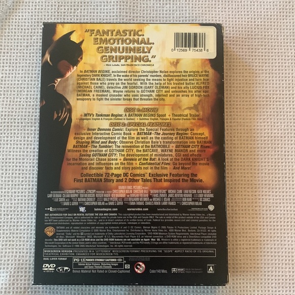 2 for $15 bundle DVD Batman Begins gently used 2 disc deluxe edition - Picture 2 of 2